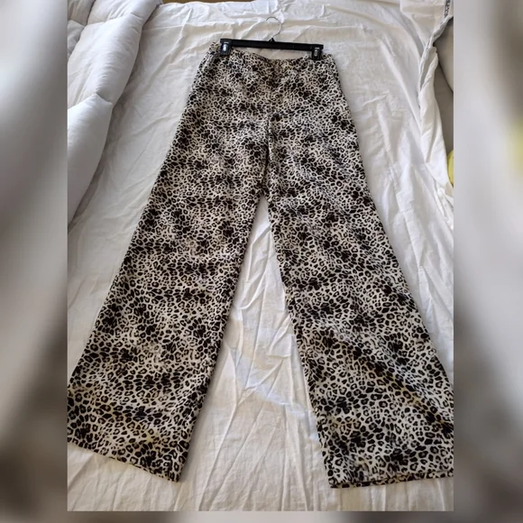 Vince Camuto high waist wide leg pants leopard print - Size 4 - Picture 6 of 8